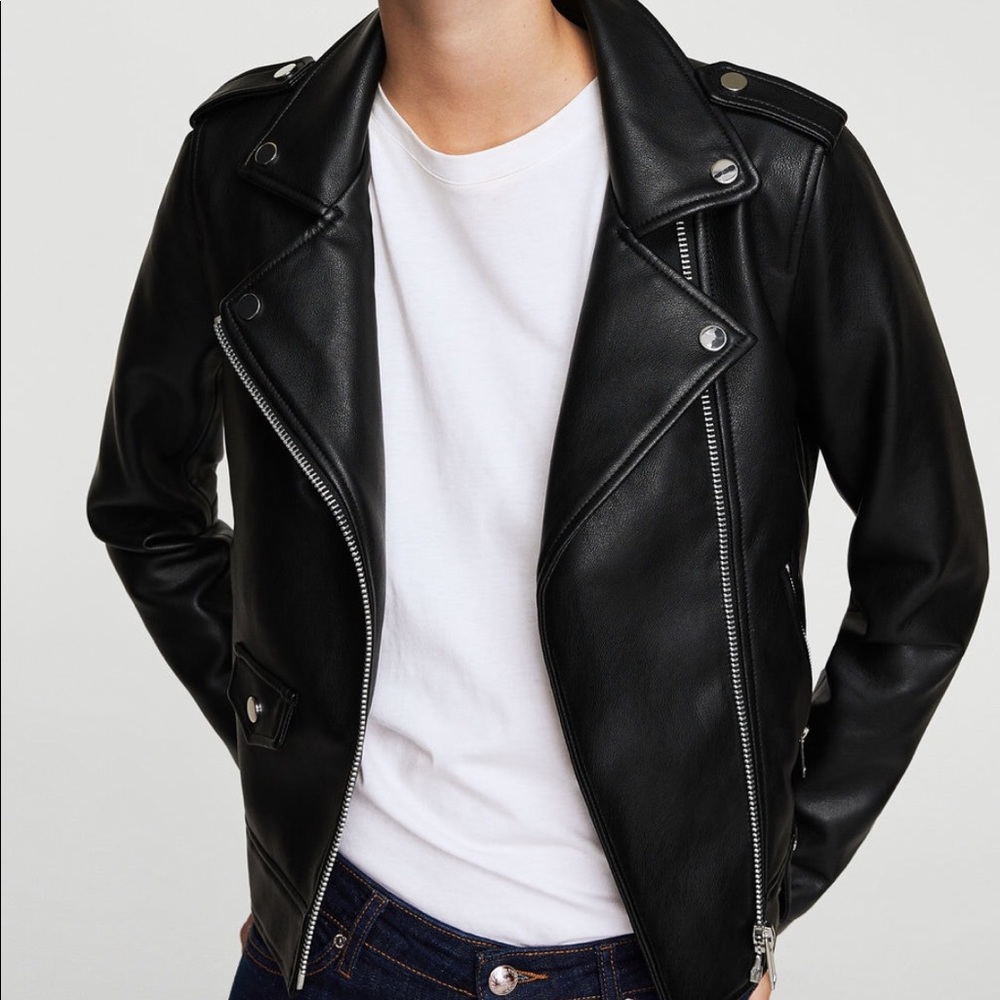 Mango faux leather jacket